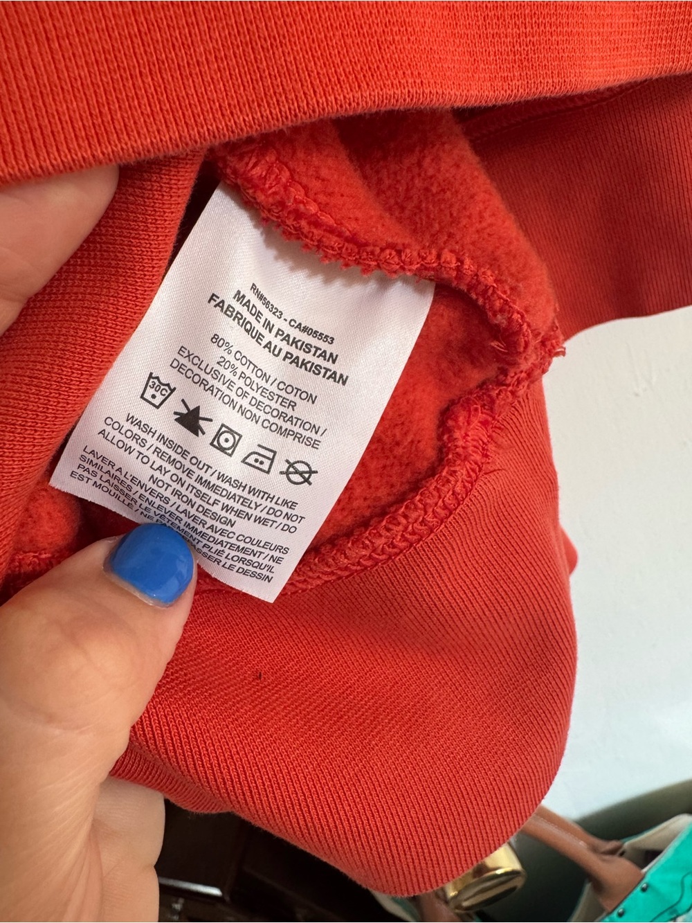 Nike Women’s Orange Crew Sweatshirt with White Swoosh - Picture 5 of 5
